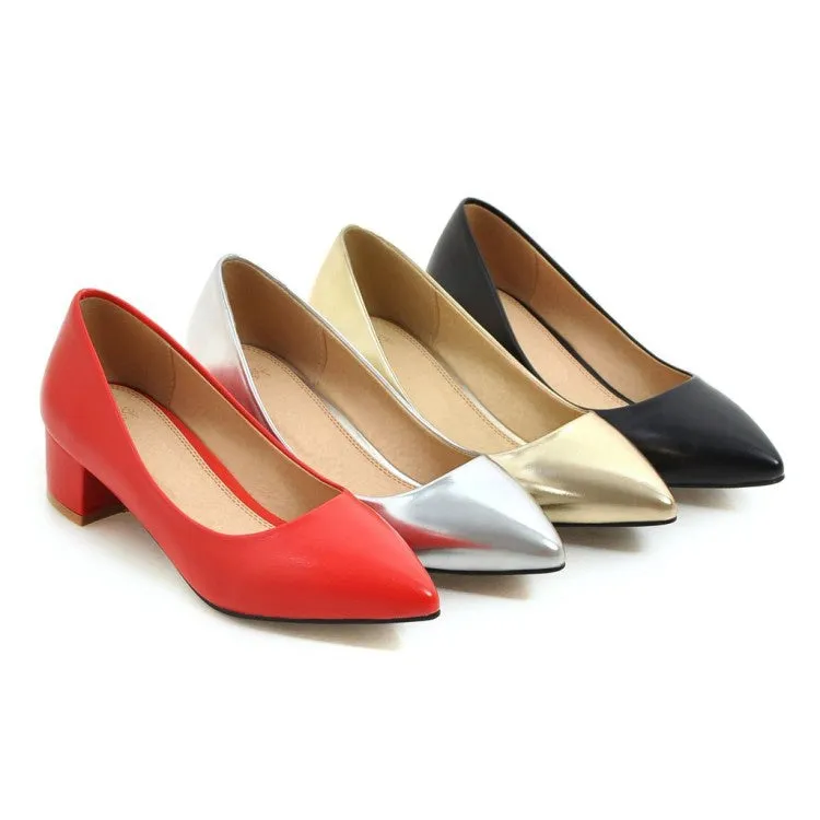 Women's Pointed Toe Pumps Low Heeled Shoes