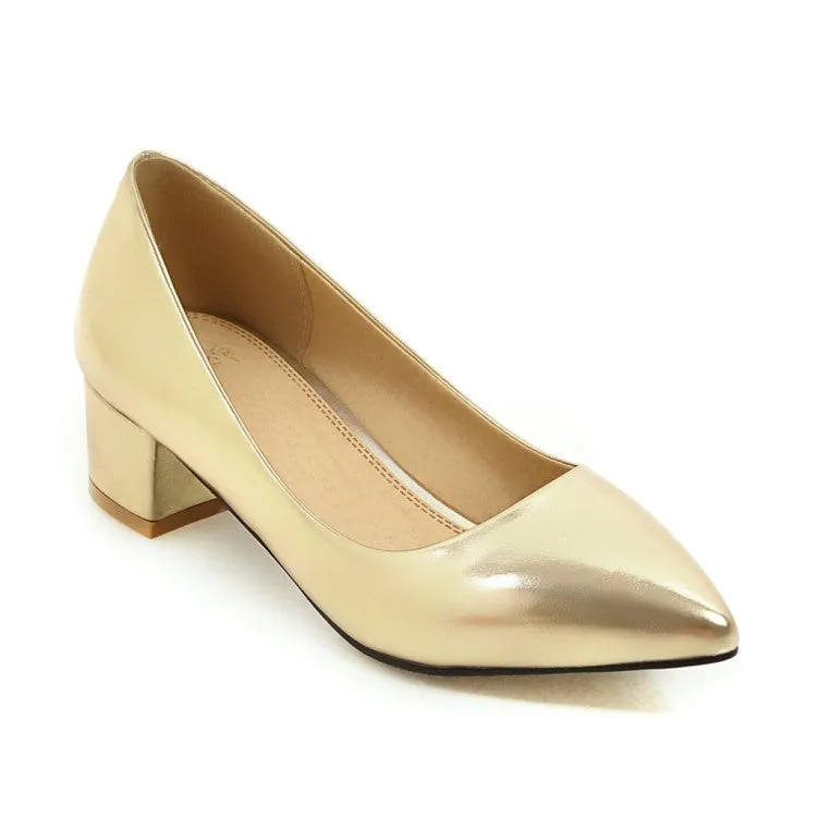 Women's Pointed Toe Pumps Low Heeled Shoes