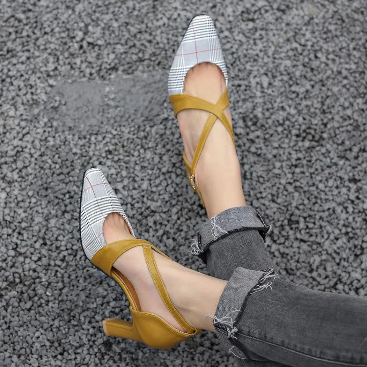 Women's Rhinestone High Heel Chunky Sandals