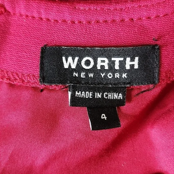Worth New York Womens maroon red size 4 career office cap sleeve sheath dress