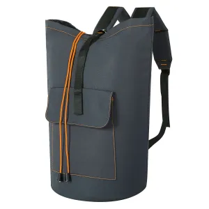 WOWLIVE Extra Large Laundry Bag Laundry Backpack Hanging Laundry Hamper Adjustable Shoulder Straps Camping Bag Waterproof Durable Travel Collage Apartment Dorm Sports (Dark Grey)
