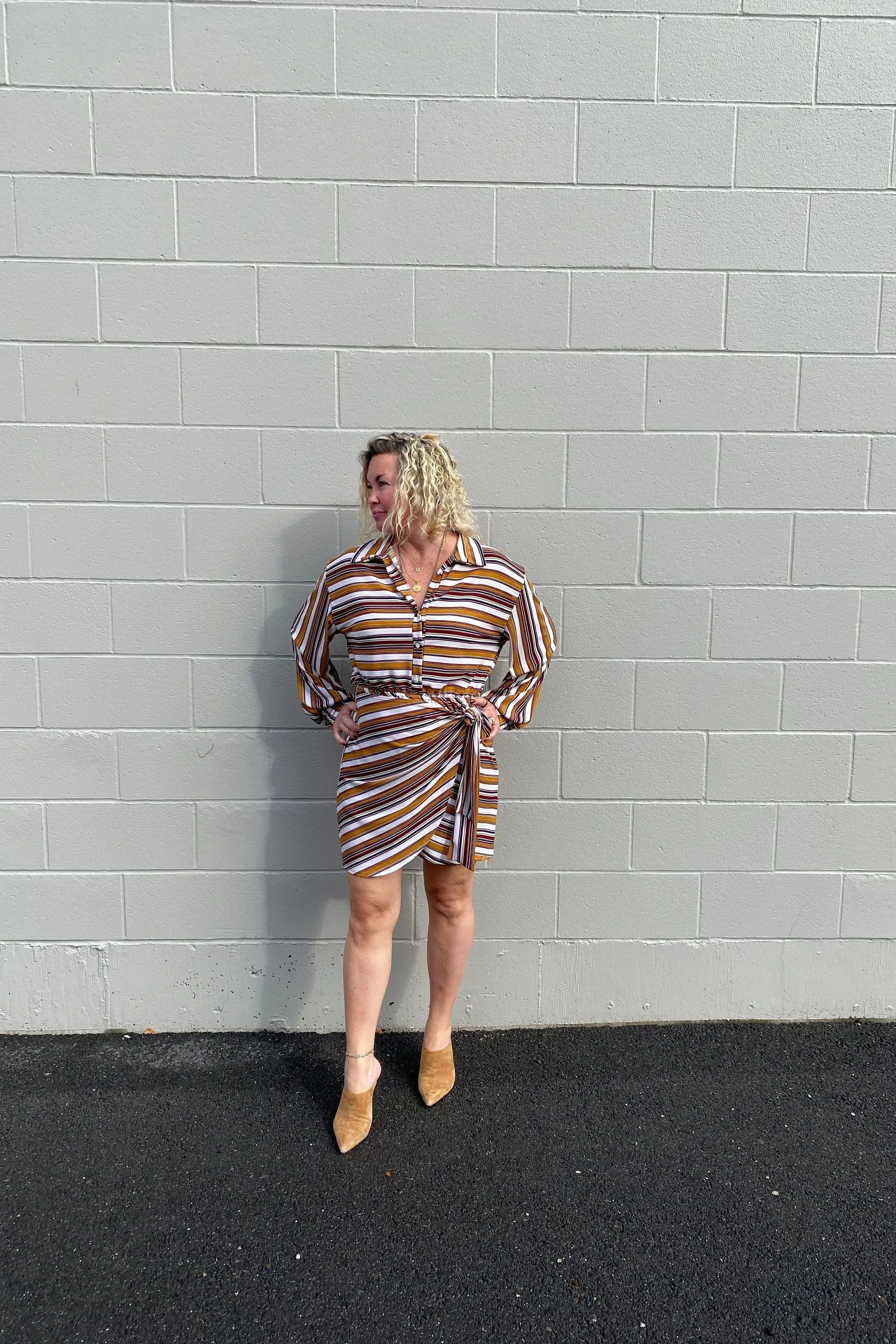 Wrap Skirt Shirt Mini Dress