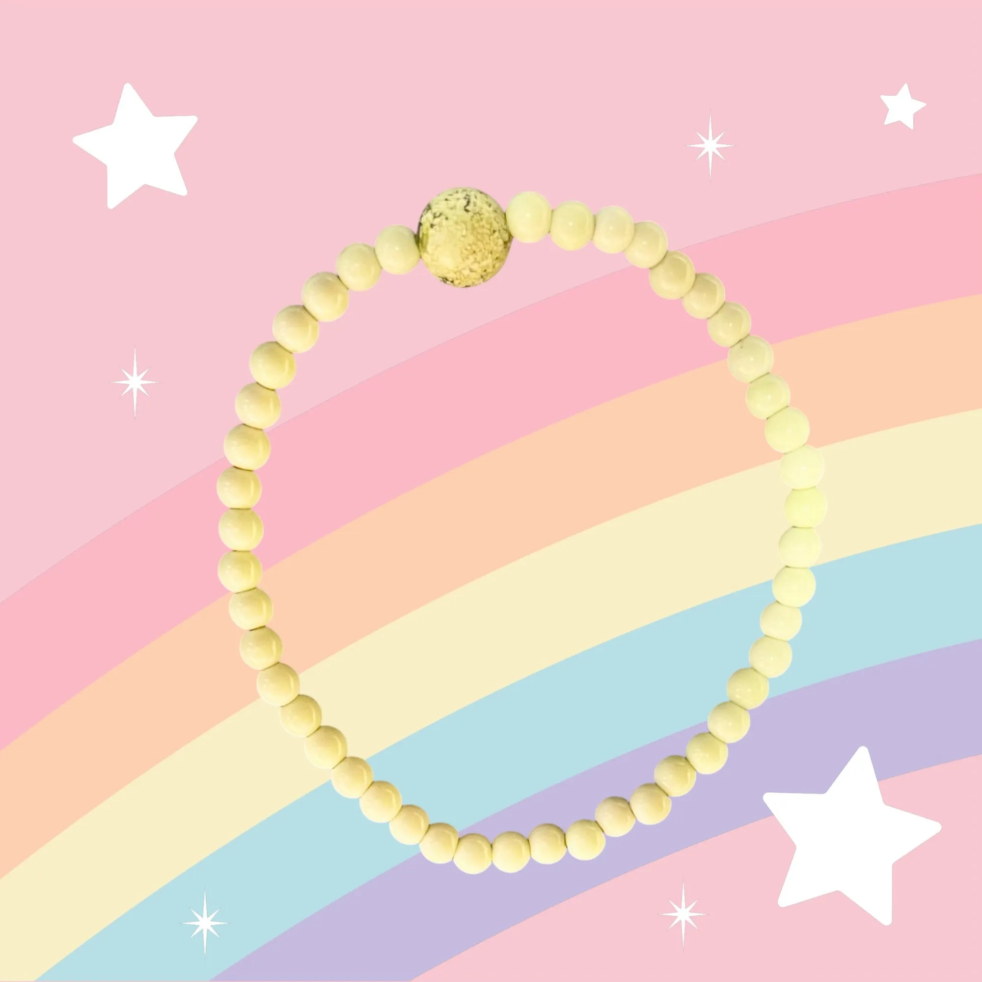 Yellow Chrysoprase beaded stretch bracelet