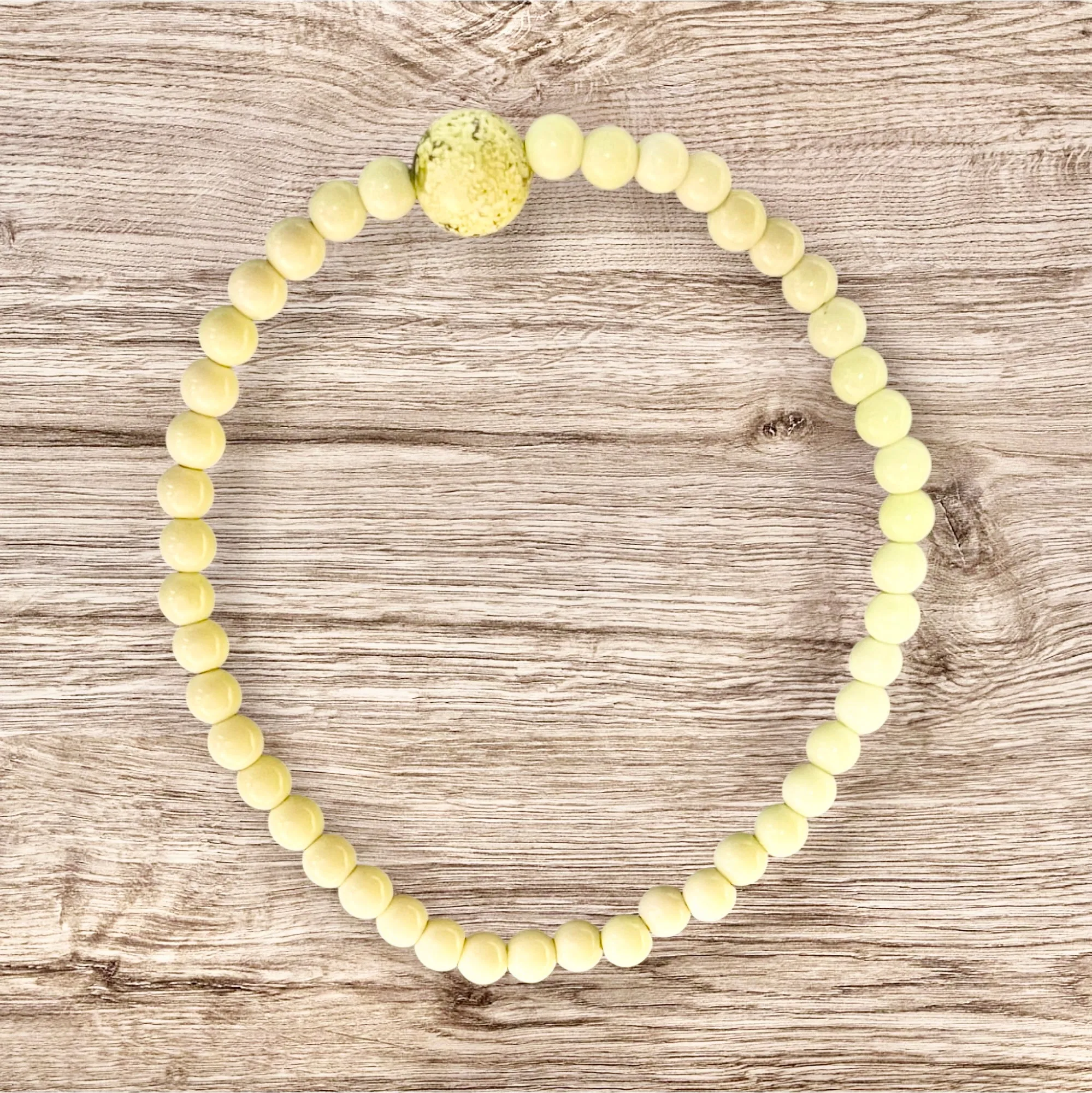 Yellow Chrysoprase beaded stretch bracelet