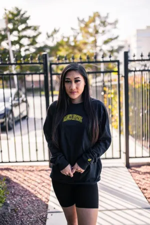 Yellow Outline SA Curve | Black Long Sleeve Tee