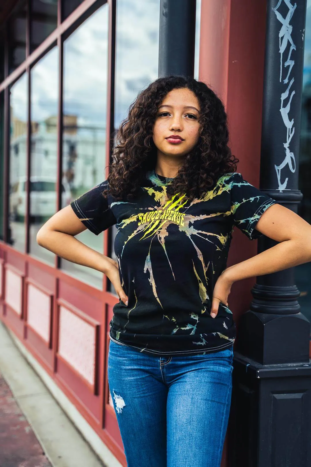 Yellow SA Curve | Dark Swirl Tee (Tiger Claw)