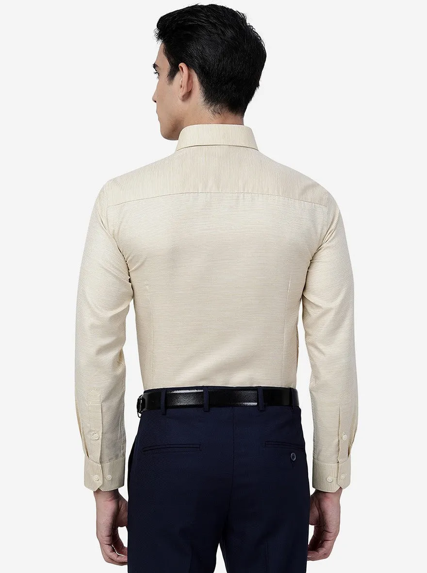 Yellow Solid Slim Fit Formal Shirt | Greenfibre