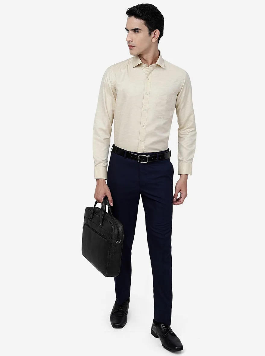 Yellow Solid Slim Fit Formal Shirt | Greenfibre