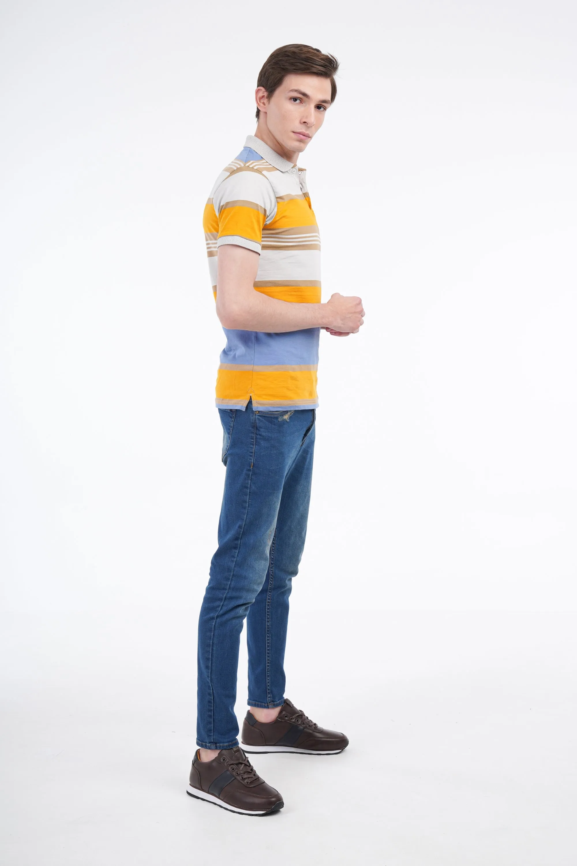 Yellow Striped Polo