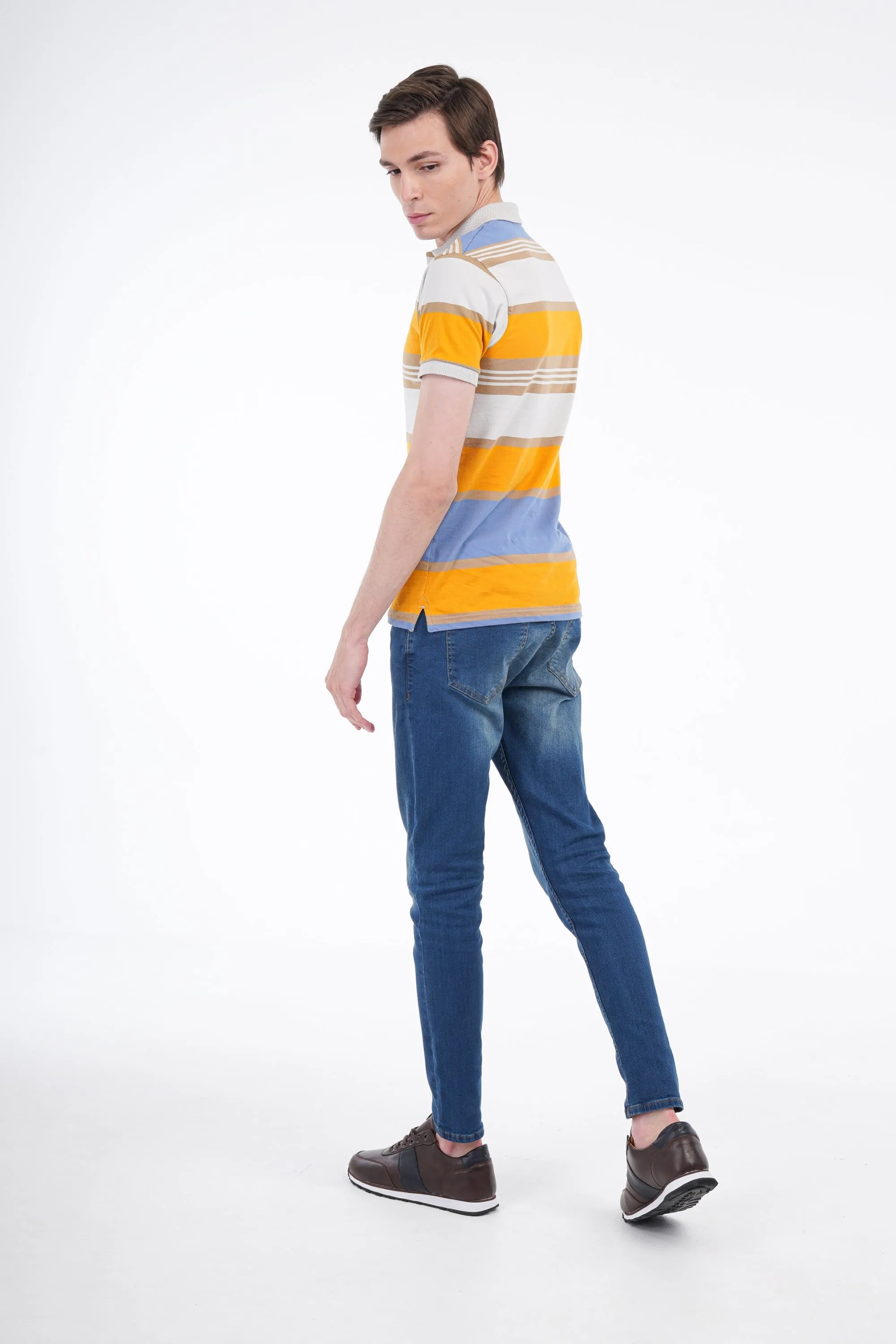 Yellow Striped Polo