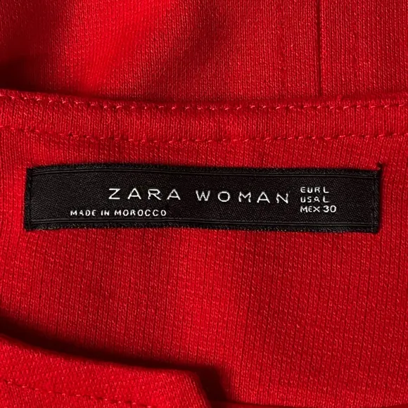 Zara 3/4 Sleeve Mini Dress Sports Car Red Size Large