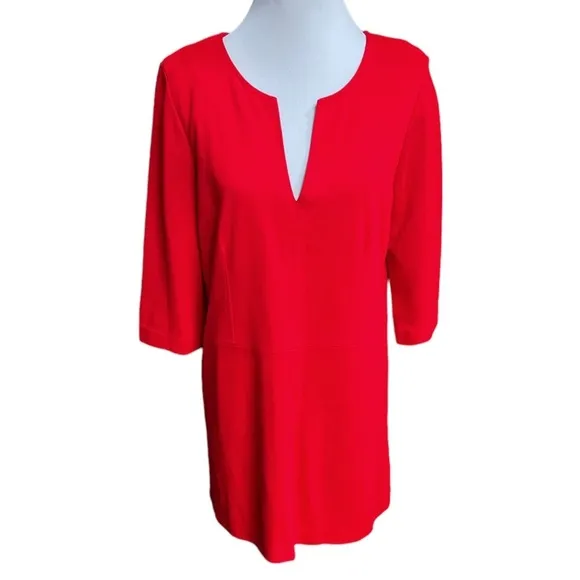 Zara 3/4 Sleeve Mini Dress Sports Car Red Size Large
