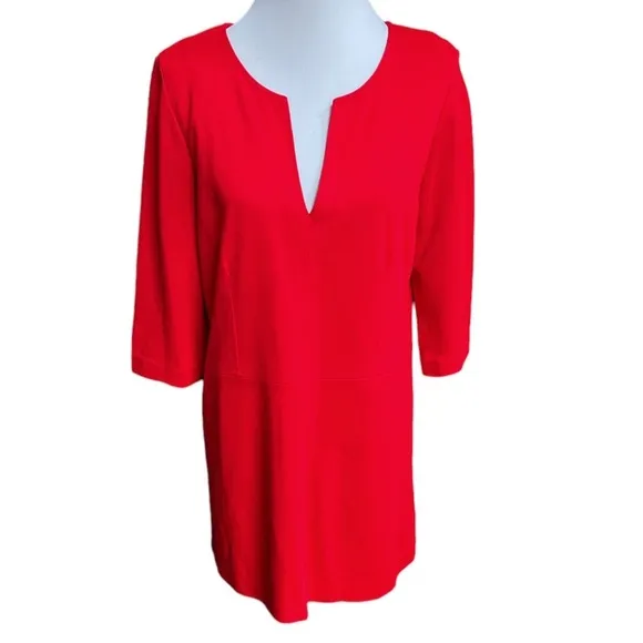 Zara 3/4 Sleeve Mini Dress Sports Car Red Size Large